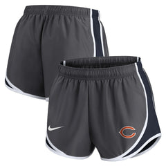 Chicago Bears Women's Team Logo Performance Tempo Shorts - Charcoal - Nike