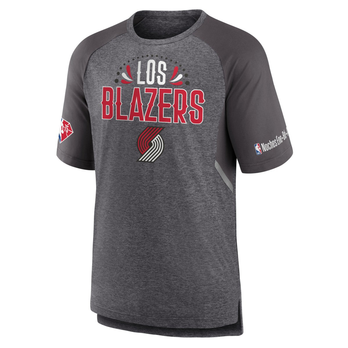Fanatics Portland Trail Blazers 2022 Noches Ene-Be-A Core Shooting Raglan T-Shirt Heathered Gray