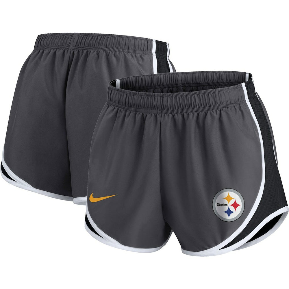 Pittsburgh Steelers Women's Plus Size Logo Performance Tempo Shorts - Charcoal - Nike