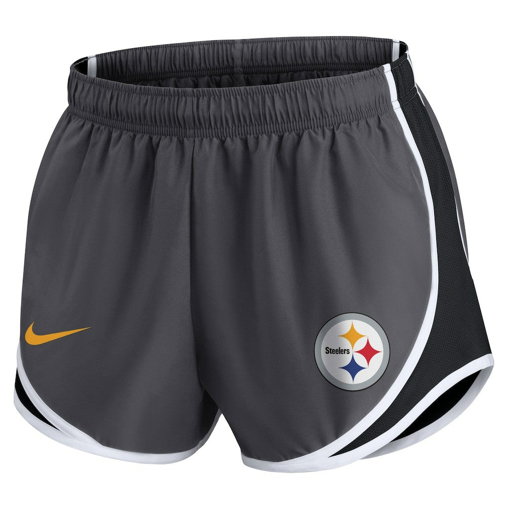 Pittsburgh Steelers Women's Plus Size Logo Performance Tempo Shorts - Charcoal - Nike