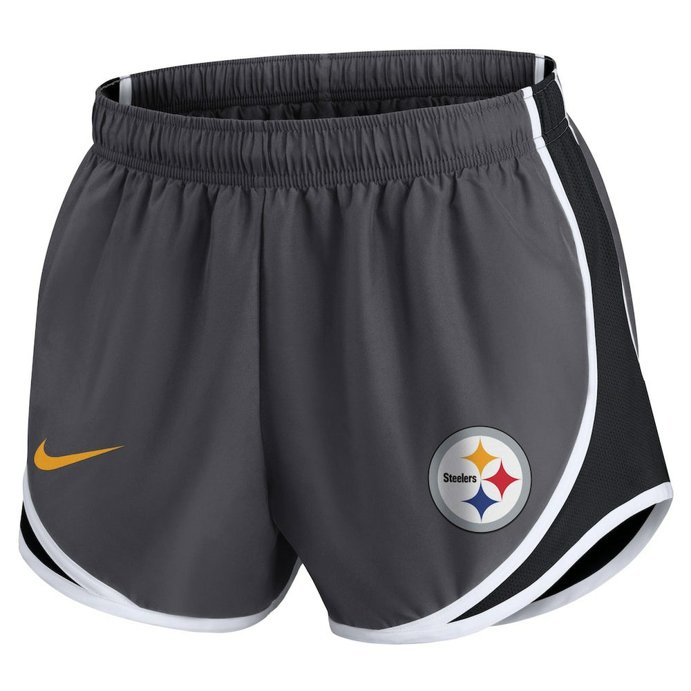 Pittsburgh Steelers Women's Plus Size Logo Performance Tempo Shorts - Charcoal - Nike
