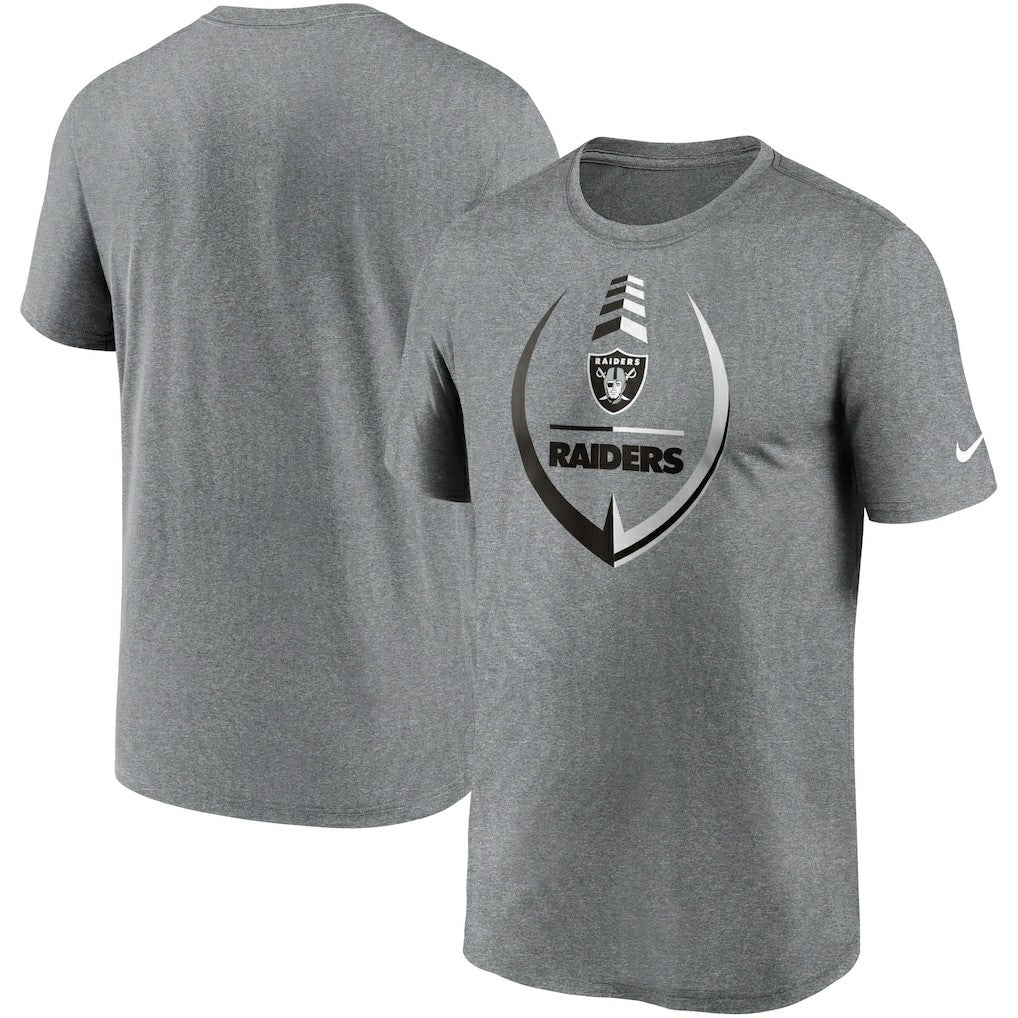 Las Vegas Raiders Icon Legend Performance T-Shirt - Heathered Gray - Nike