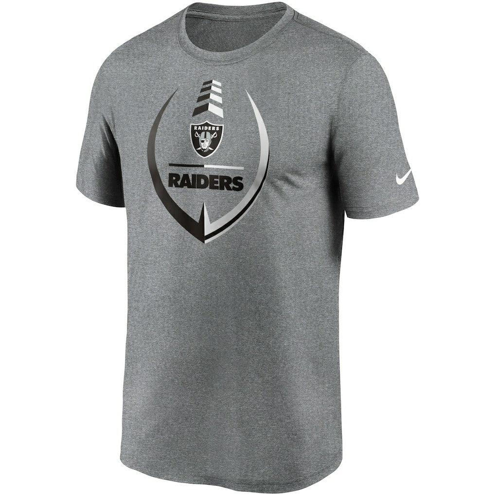 Las Vegas Raiders Icon Legend Performance T-Shirt - Heathered Gray - Nike