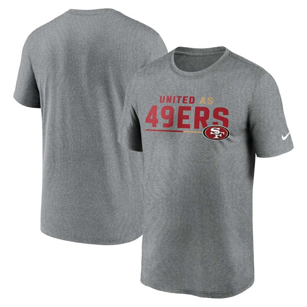 San Francisco 49ers Legend Team Shoutout Performance T-Shirt - Heather Gray - Nike