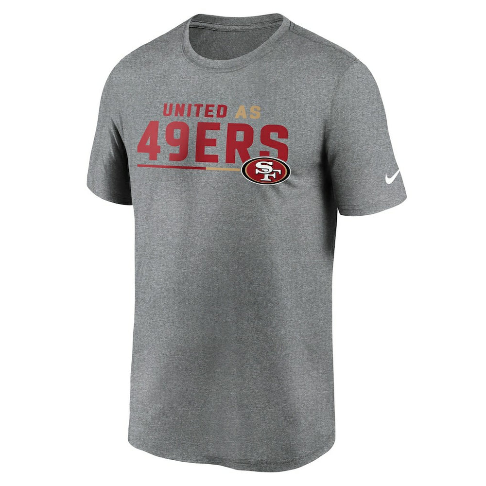 San Francisco 49ers Legend Team Shoutout Performance T-Shirt - Heather Gray - Nike