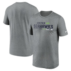 Seattle Seahawks Legend Team Shoutout Performance T-Shirt - Heather Gray - Nike