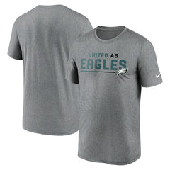 Philadelphia Eagles Legend Team Shoutout Performance T-Shirt - Heather Gray - Nike