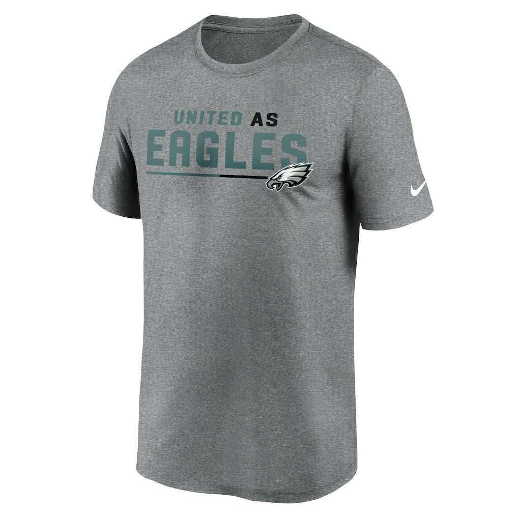 Philadelphia Eagles Legend Team Shoutout Performance T-Shirt - Heather Gray - Nike