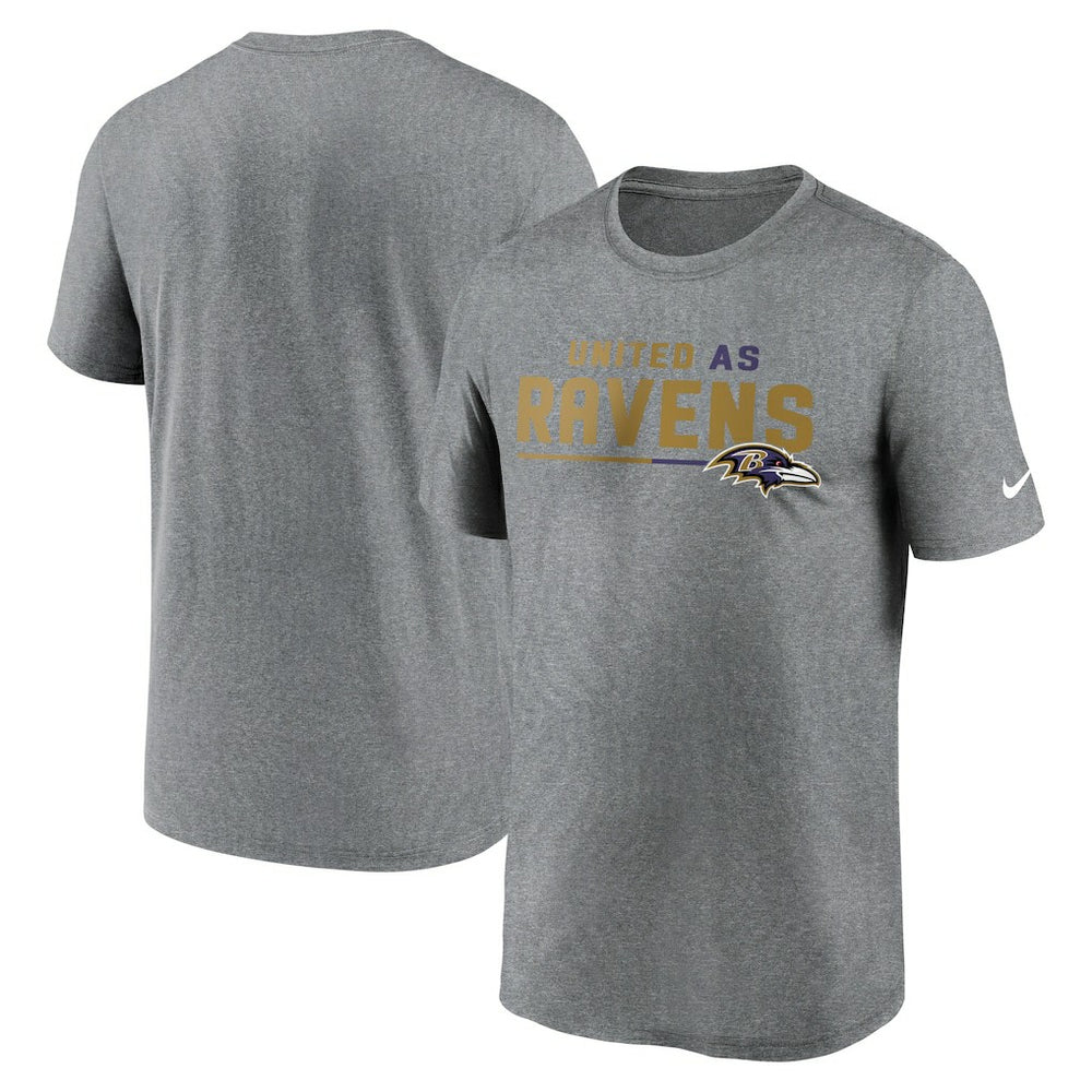 Baltimore Ravens Legend Team Shoutout Performance T-Shirt - Heather Gray - Nike