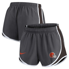 Cleveland Browns Women's Team Logo Performance Tempo Shorts - Charcoal - Nike