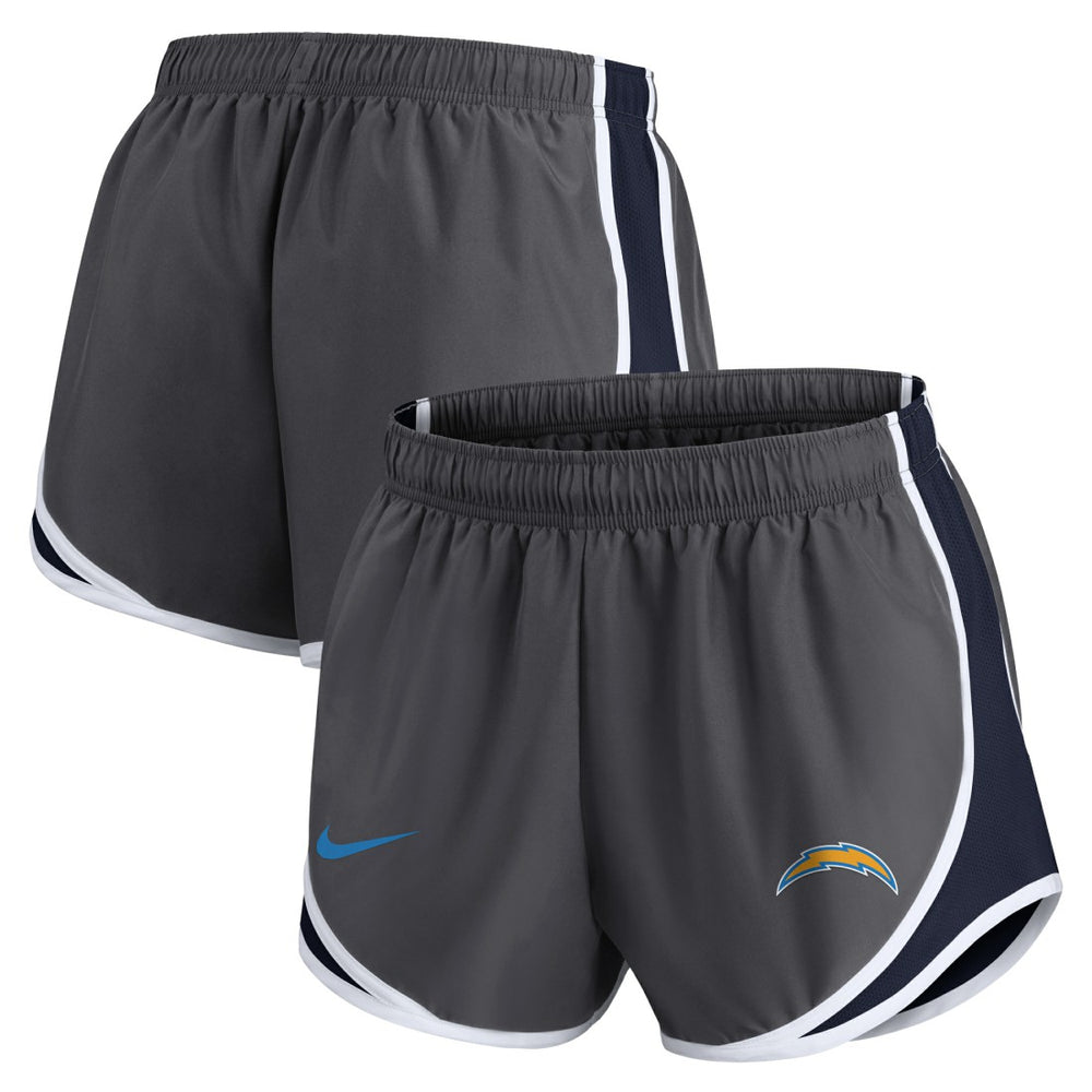 Los Angeles Chargers Women's Team Logo Performance Tempo Shorts - Charcoal - Nike