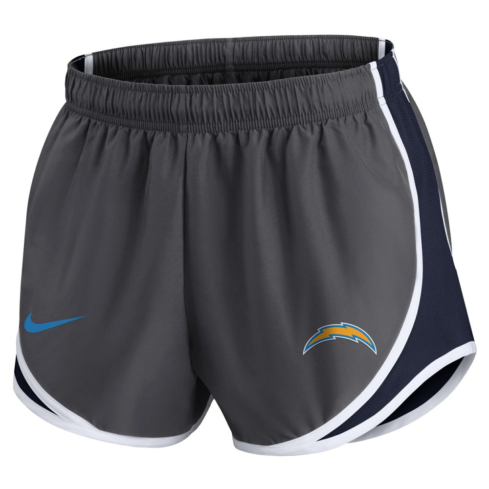 Los Angeles Chargers Women's Team Logo Performance Tempo Shorts - Charcoal - Nike
