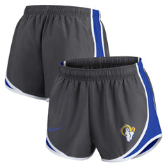 Los Angeles Rams Women's Team Logo Performance Tempo Shorts - Charcoal - Nike