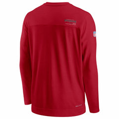 Tampa Bay Buccaneers Sideline Coach Chevron Lock Up Long Sleeve V-Neck Performance T-Shirt - Red - Nike