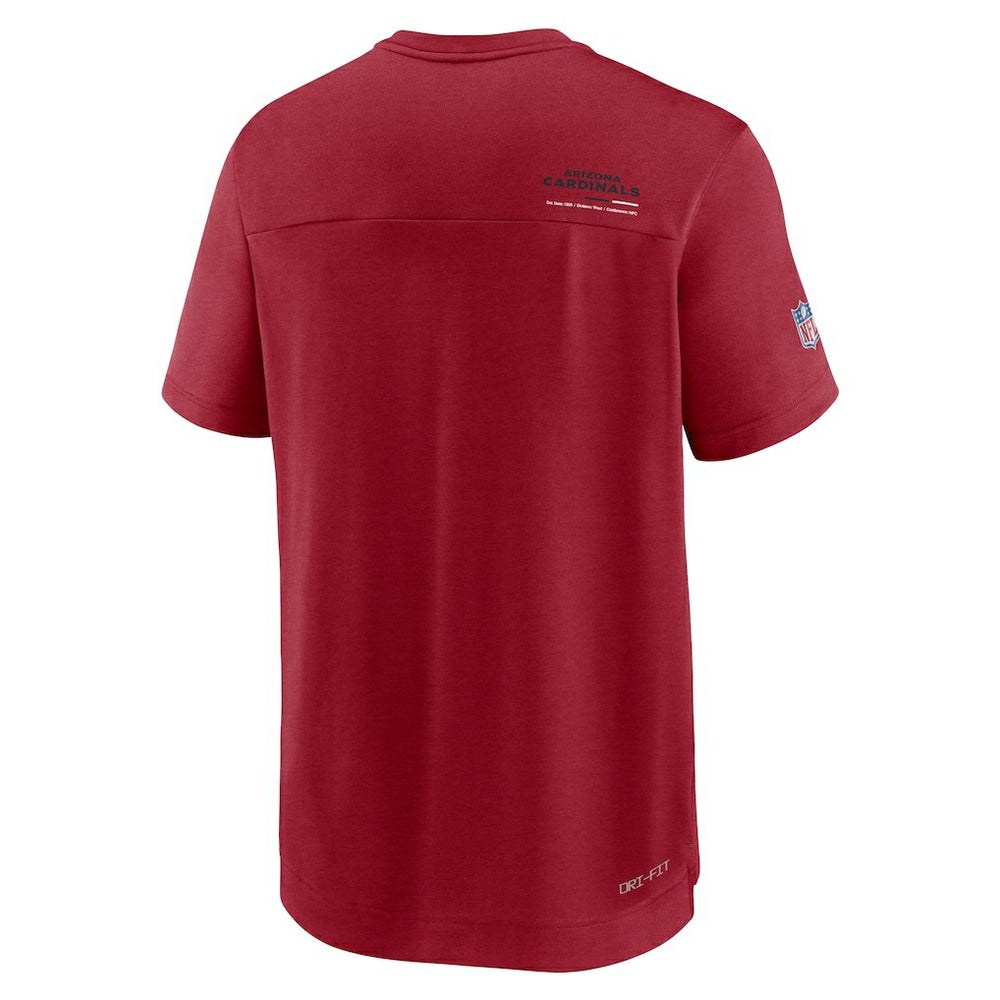 Arizona Cardinals Sideline Coach Chevron Lock Up Logo V-Neck Performance T-Shirt - Cardinal - Nike