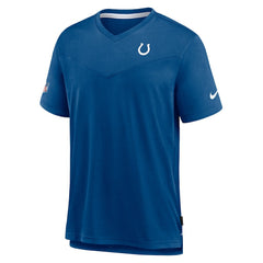 Indianapolis Colts Sideline Coach Chevron Lock Up Logo V-Neck Performance T-Shirt - Royal - Nike