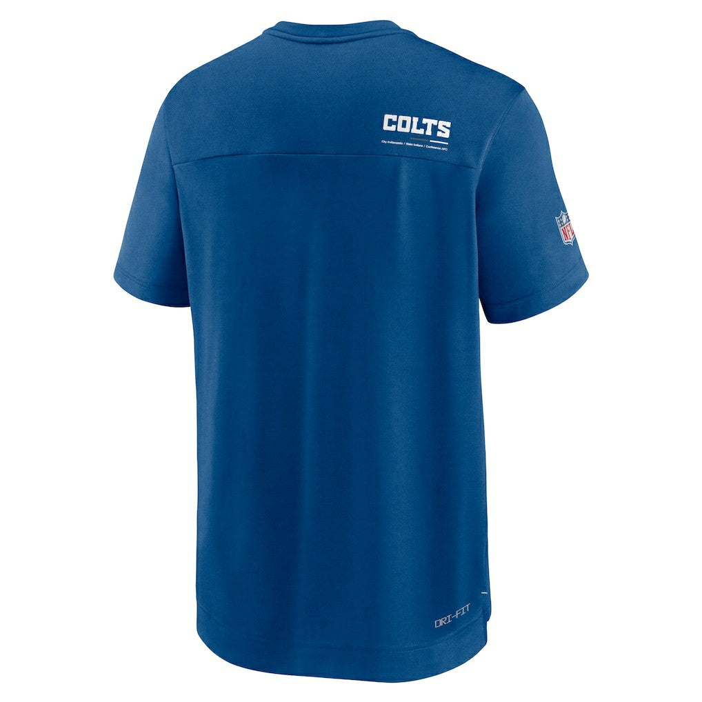 Indianapolis Colts Sideline Coach Chevron Lock Up Logo V-Neck Performance T-Shirt - Royal - Nike