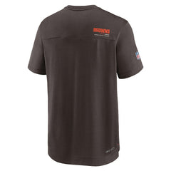 Cleveland Browns Sideline Coach Chevron Lock Up Logo V-Neck Performance T-Shirt - Brown - Nike