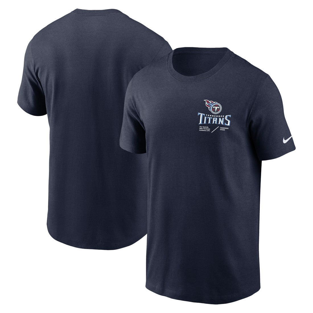 Tennessee Titans Sideline Infograph Lockup Performance T-Shirt - Navy - Nike