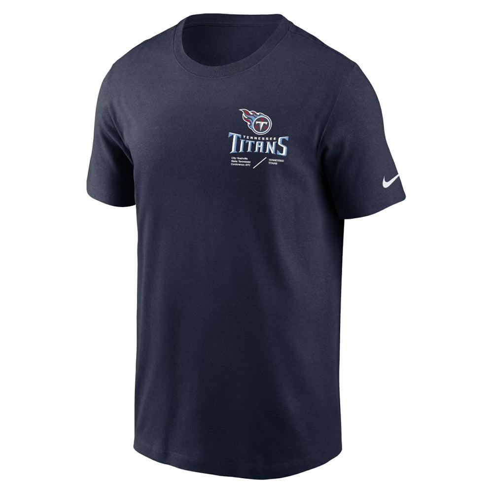 Tennessee Titans Sideline Infograph Lockup Performance T-Shirt - Navy - Nike