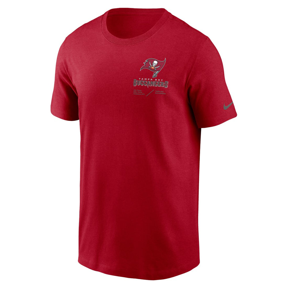 Tampa Bay Buccaneers Sideline Infograph Lockup Performance T-Shirt - Red - Nike
