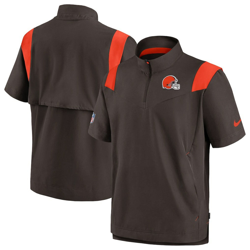 Cleveland Browns Sideline Coaches Chevron Lockup Pullover Top - Brown - Nike