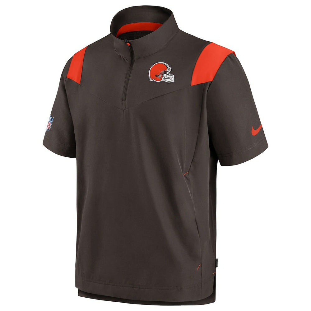 Cleveland Browns Sideline Coaches Chevron Lockup Pullover Top - Brown - Nike