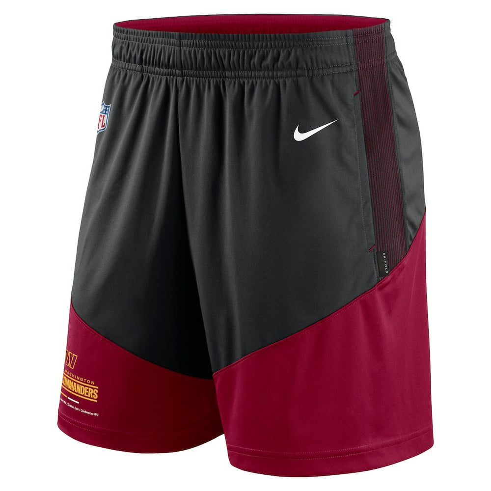 Washington Commanders Sideline Primary Lockup Performance Shorts - Black/Burgundy - Nike