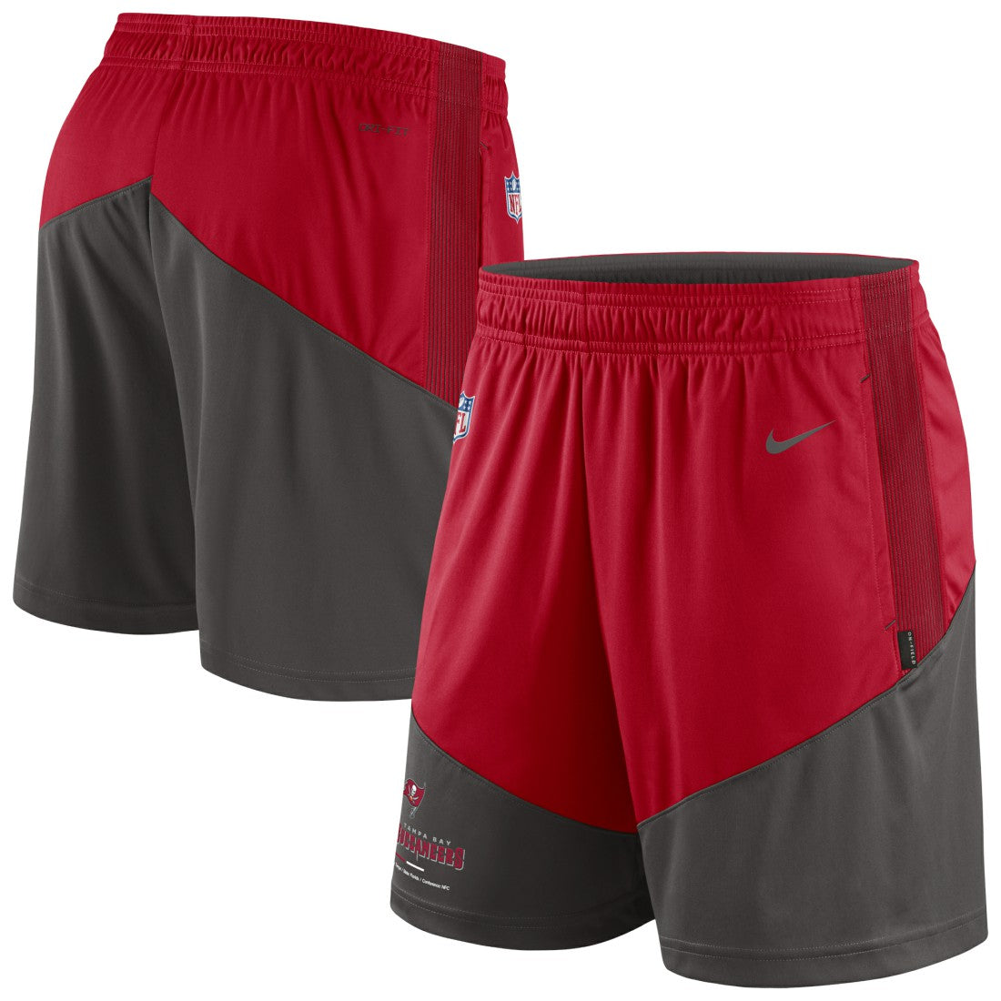 Tampa Bay Buccaneers Sideline Primary Lockup Performance Shorts - Red/Pewter - Nike