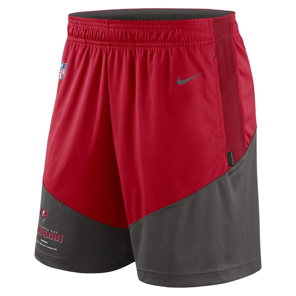 Tampa Bay Buccaneers Sideline Primary Lockup Performance Shorts - Red/Pewter - Nike