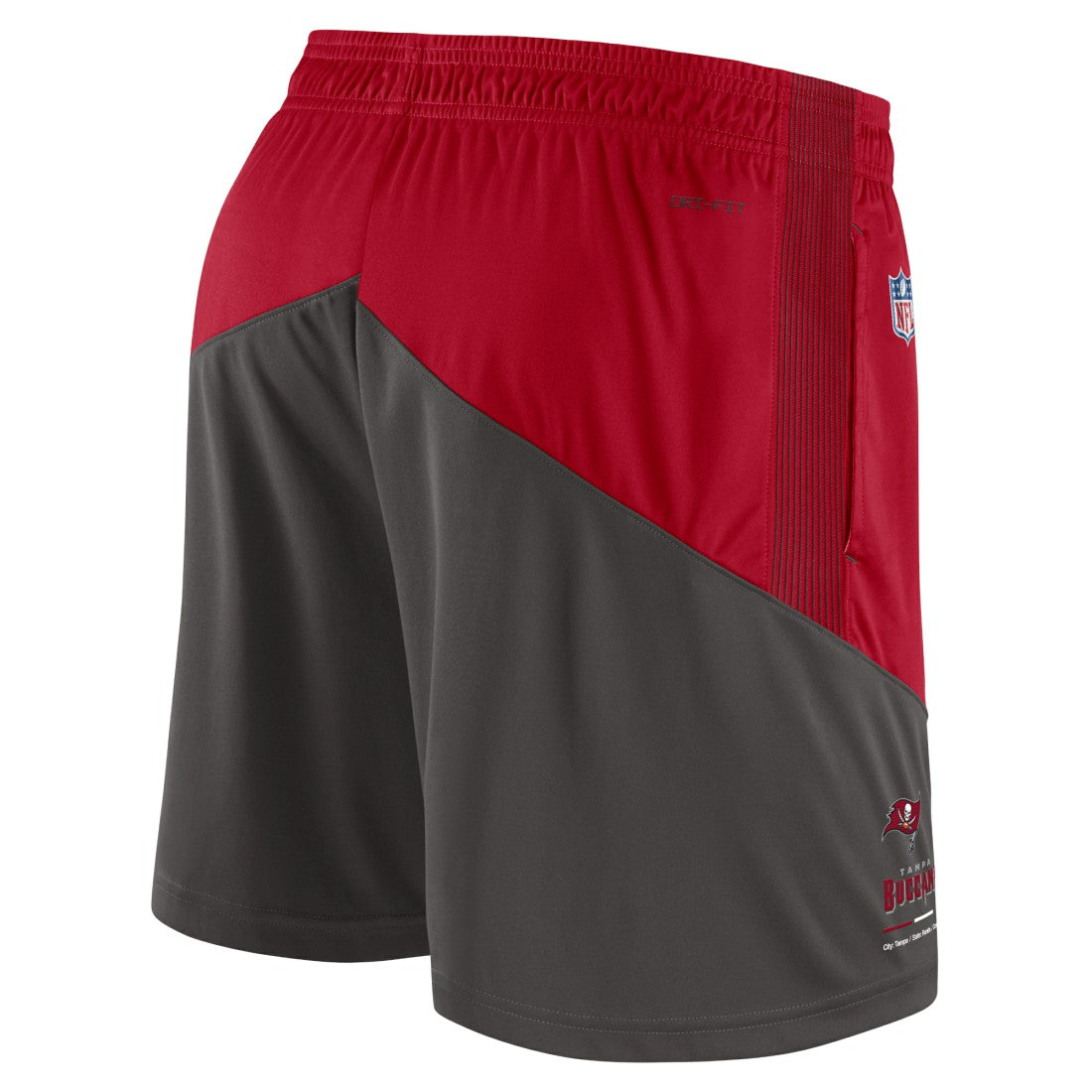 Tampa Bay Buccaneers Sideline Primary Lockup Performance Shorts - Red/Pewter - Nike