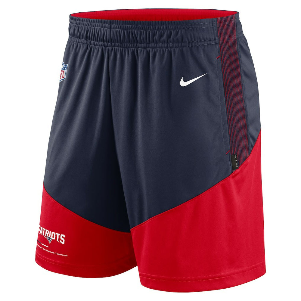 New England Patriots Sideline Primary Lockup Performance Shorts - Navy/Red - Nike