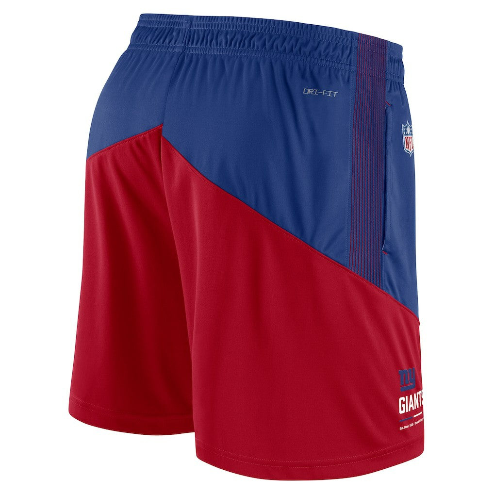 New York Giants Sideline Primary Lockup Performance Shorts - Royal/Red - Nike