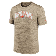 Cleveland Browns Sideline Velocity Athletic Stack Performance T-Shirt - Brown - Nike