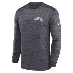 Las Vegas Raiders Sideline Velocity Athletic Stack Performance Long Sleeve T-Shirt - Charcoal - Nike