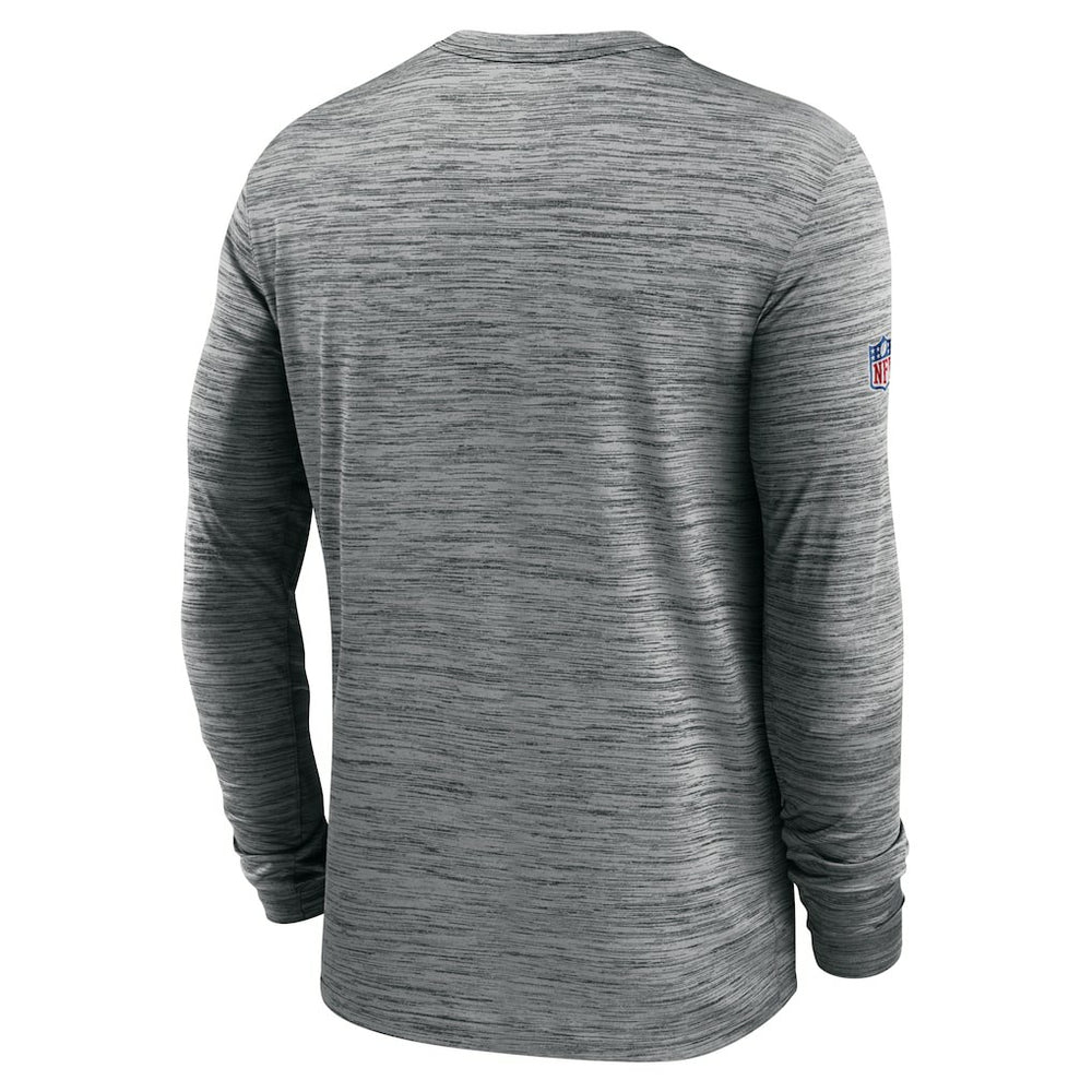 New Orleans Saints Sideline Velocity Athletic Stack Performance Long Sleeve T-Shirt - Gray - Nike