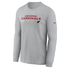 Arizona Cardinals Sideline Infograph Lock Up Performance Long Sleeve T-Shirt - Gray - Nike