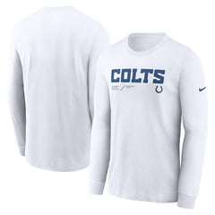Indianapolis Colts Sideline Infograph Lock Up Performance Long Sleeve T-Shirt - White - Nike