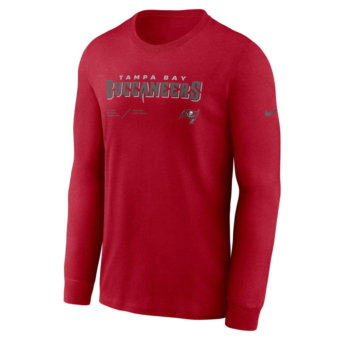 Tampa Bay Buccaneers Sideline Infograph Lock Up Performance Long Sleeve T-Shirt - Red - Nike
