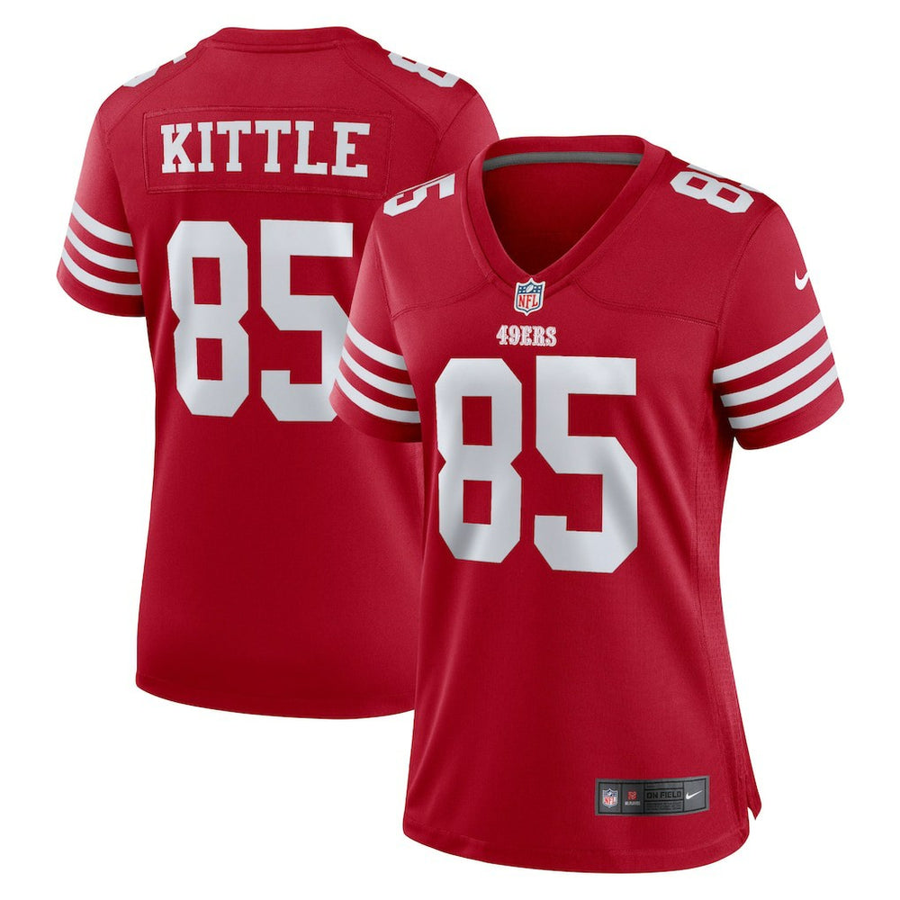 George Kittle San Francisco 49ers Women's Team Game Player Jersey - Scarlet - Nike
