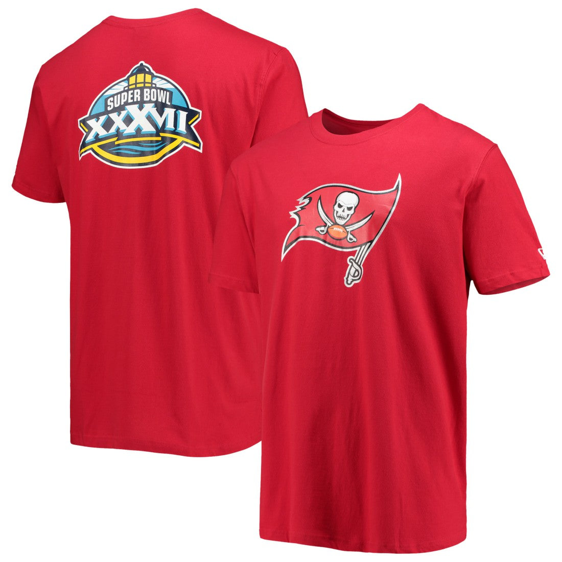 Tampa Bay Buccaneers New Era Patch Up Collection Super Bowl XXXVII T-Shirt - Red - NFL