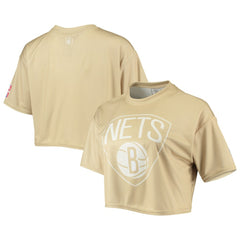Brooklyn Nets Women's Tan Sand Crop Top
