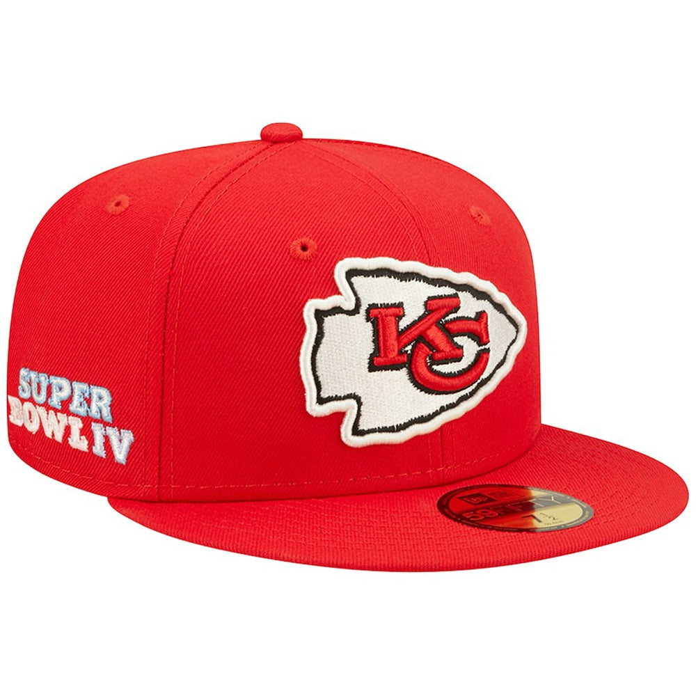 Kansas City Chiefs New Era Super Bowl IV Pop Sweat 59FIFTY Fitted Hat - Red - NFL
