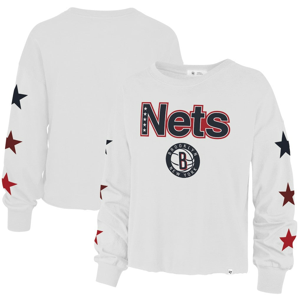 47 brand Brooklyn Nets '47 Women's 2021/22 City Edition Call Up Parkway Long Sleeve T-Shirt White