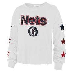 47 brand Brooklyn Nets '47 Women's 2021/22 City Edition Call Up Parkway Long Sleeve T-Shirt White