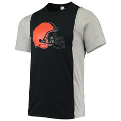 Cleveland Browns Refried Apparel Sustainable Split T-Shirt - Black/Heathered Gray - NFL