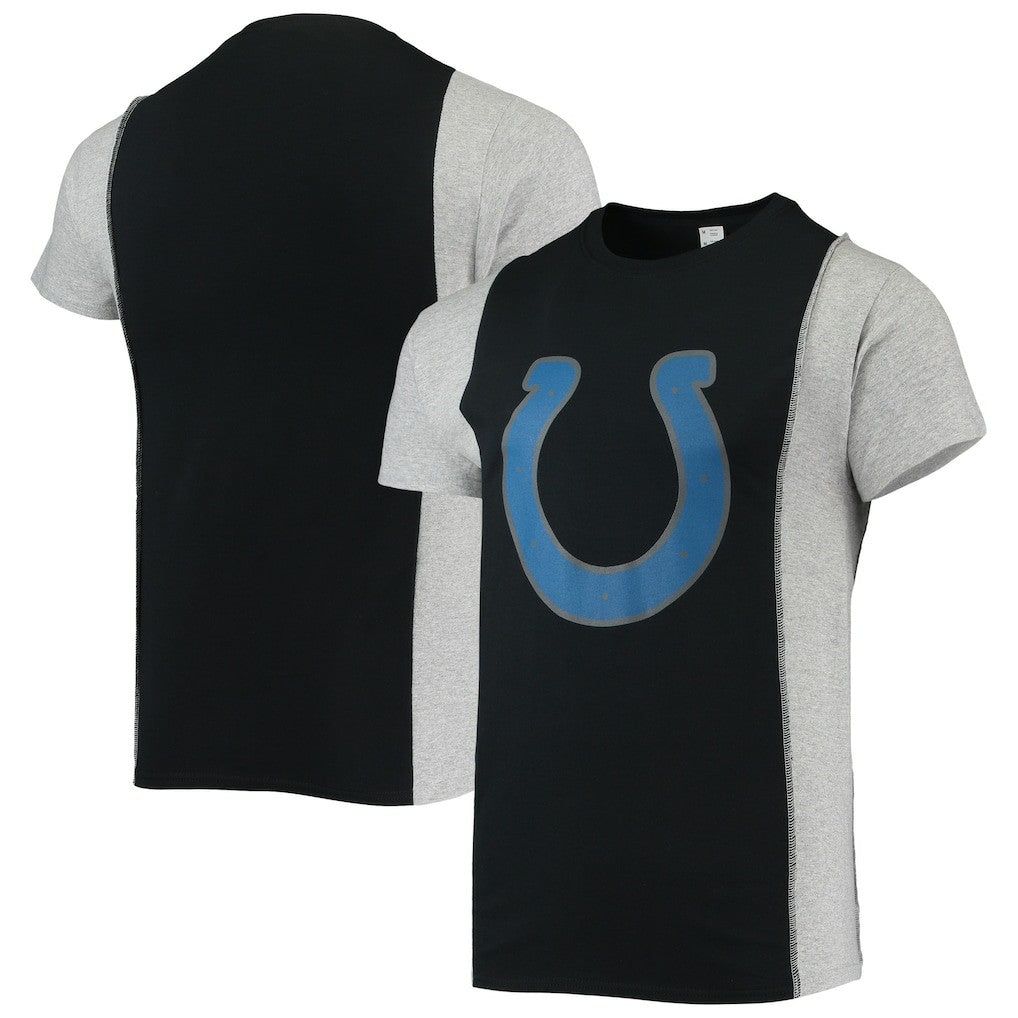 Indianapolis Colts Refried Apparel Sustainable Split T-Shirt - Black/Heathered Gray - NFL