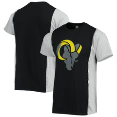 Los Angeles Rams Refried Apparel Sustainable Split T-Shirt - Black/Heathered Gray - NFL