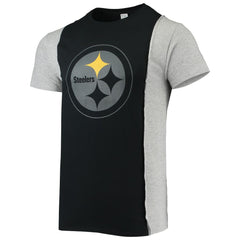 Pittsburgh Steelers Refried Apparel Sustainable Split T-Shirt - Black/Heathered Gray - NFL