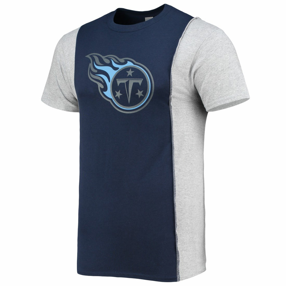 Tennessee Titans Refried Apparel Sustainable Split T-Shirt - Navy/Heathered Gray - NFL